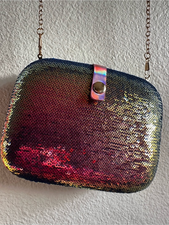 Bella collection Handbags - Iridescent Rainbow Sequin Evening Bag Color Shift Clutch